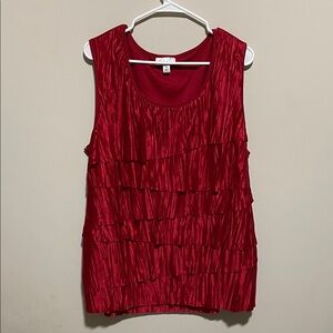Dressbarn Vibrant Red Layered Tank Top